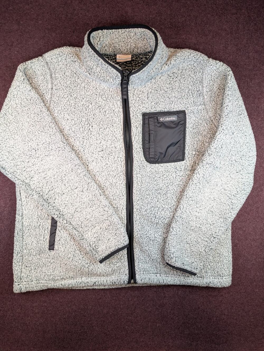 Men's Columbia Fleece Jacket, Light Grey - Size 2XL